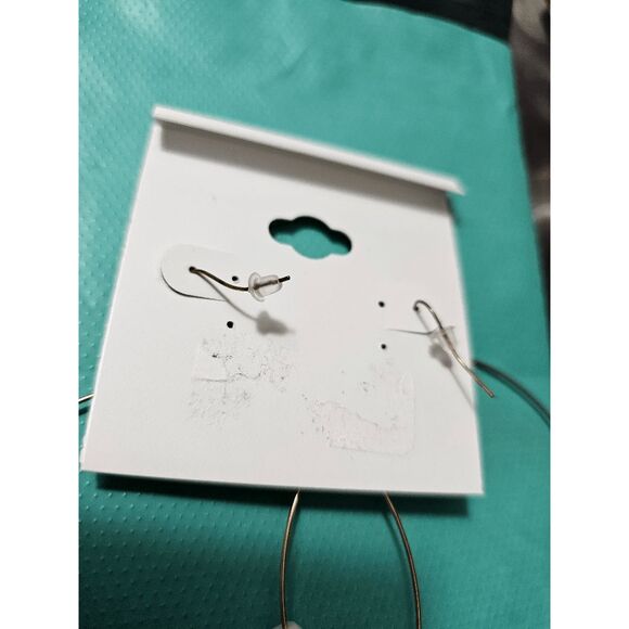 Natasha Coture Hoop Beaded Statement Earrings NWOT - Picture 2 of 4